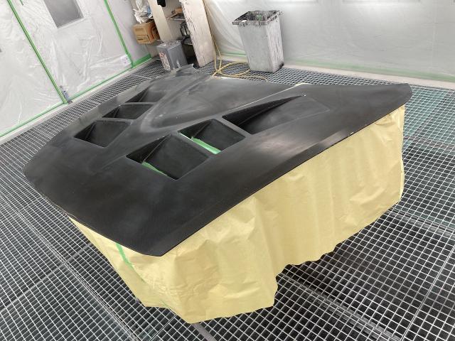 マツダ　ＲＸ-8　カーボンボンネット塗装　カーボン塗装　塗装劣化　オーバーコートクリアー塗装　クリアー塗装　滋賀　守山